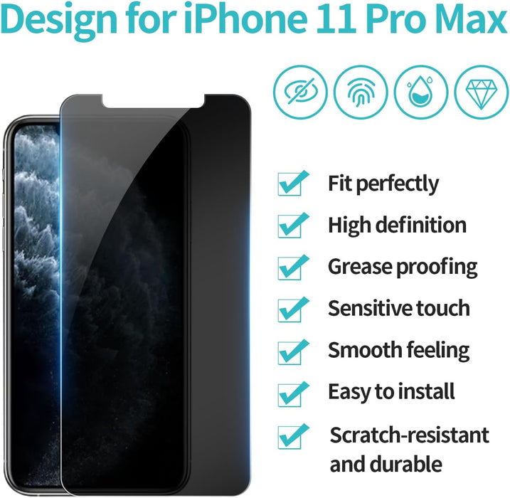 Protector de pantalla de privacidad, vidrio templado Anty - Spy para iPhone 11 Pro - Quierox - Tienda Online