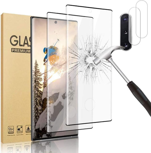 Protector de pantalla de vidrio templado para Galaxy Note 10 Plus [Paquete de 2+2] - Quierox - Tienda Online