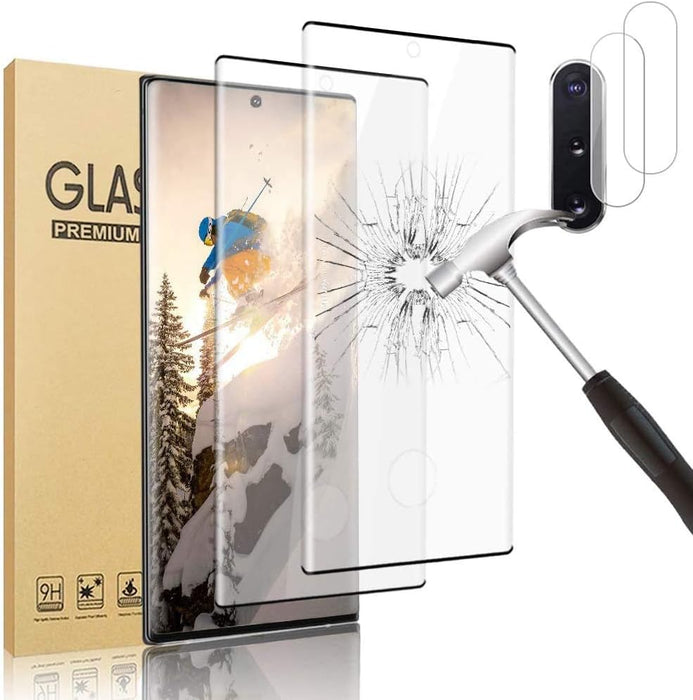 Protector de pantalla de vidrio templado para Galaxy Note 10 Plus [Paquete de 2+2] - Quierox - Tienda Online