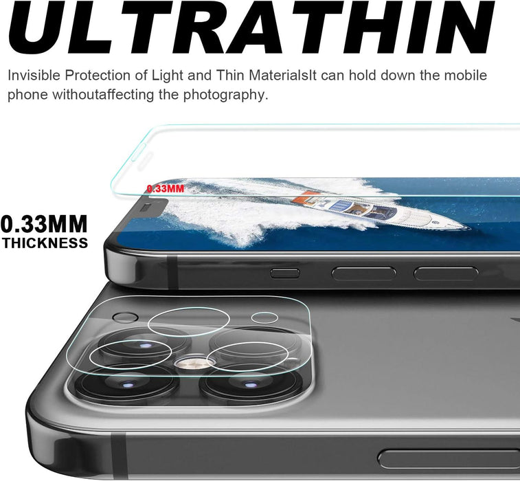 Protector de pantalla de vidrio templado transparente + protectores de lente de cámara - Quierox - Tienda Online