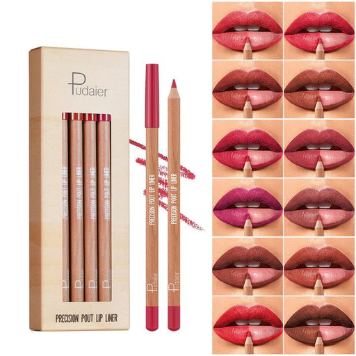 Pudaier Cosmetics Kit de delineador de labios Precision Pout, 12 colores. - Quierox - Tienda Online
