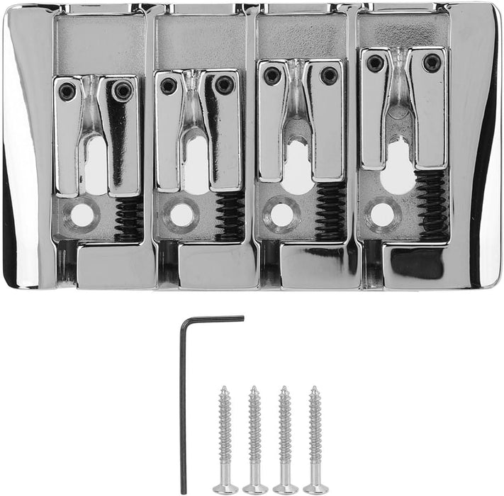 Puente de bajo Eléctrico, Pieza Trasera Plateada de Fijación Firme para Bajos de Repuesto - Quierox - Tienda Online