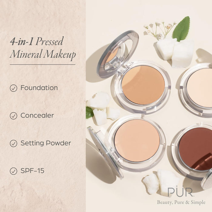 PÜR MINERALS Base de maquillaje en polvo mineral compacta 4 en 1 de SPF 15 - Quierox - Tienda Online