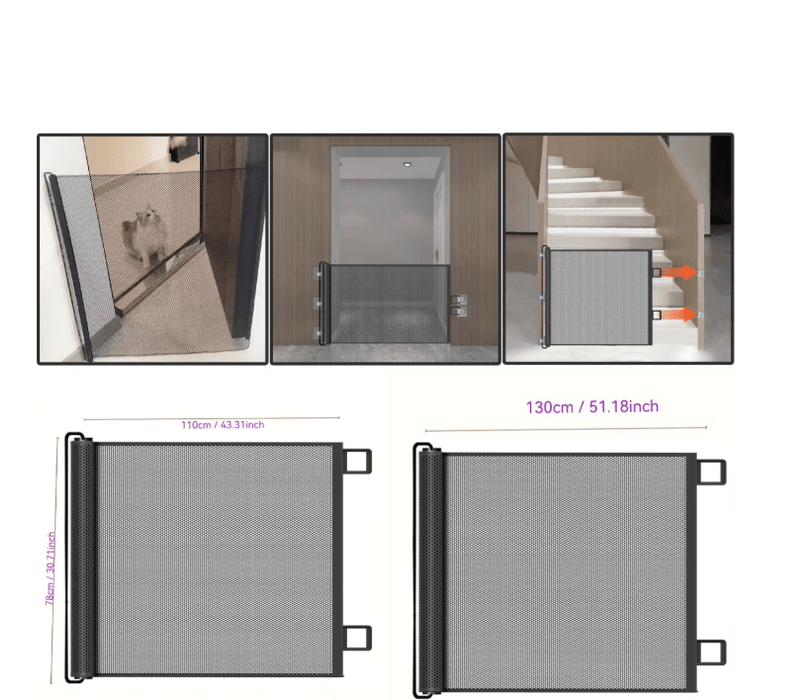 Puerta retráctil para mascotas, para perros de malla, recinto para gatos para puertas - Quierox - Tienda Online