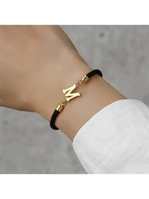 Pulsera clásica ajustable con inicial para mujer - Quierox - Tienda Online