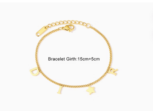 Pulsera con colgante de estrella y letra de moda coreana para mujer de metal - Quierox - Tienda Online
