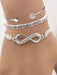 Pulsera con decoración de corazón e infinito con diamantes de imitación de 3 piezas - Quierox - Tienda Online