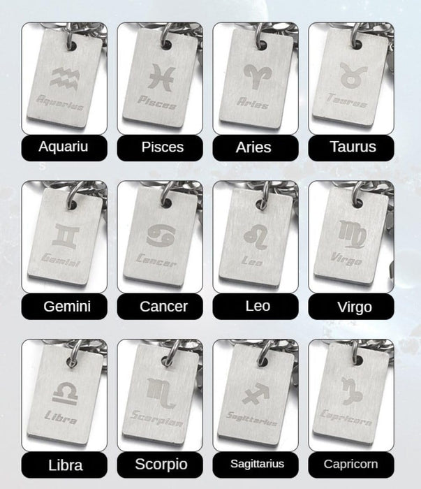 Pulsera con dije Cuadrado con signo del sodiaco Con Mancuernas De Personalidad Masculina - Quierox - Tienda Online