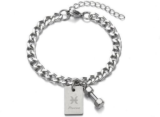 Pulsera con dije Cuadrado con signo del sodiaco Con Mancuernas De Personalidad Masculina - Quierox - Tienda Online