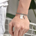 Pulsera con dije Cuadrado con signo del sodiaco Con Mancuernas De Personalidad Masculina - Quierox - Tienda Online