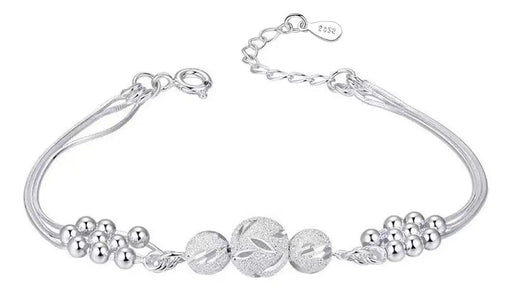 Pulsera Cuentas Redondas De Plata S925 Para Mujer - Quierox - Tienda Online
