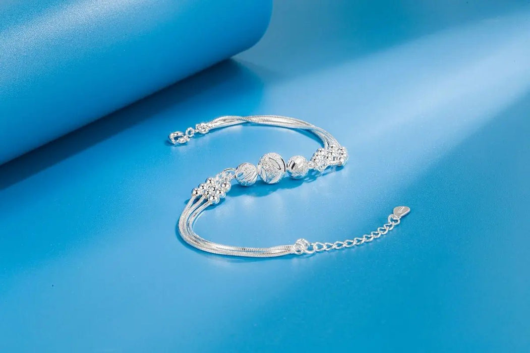 Pulsera Cuentas Redondas De Plata S925 Para Mujer - Quierox - Tienda Online