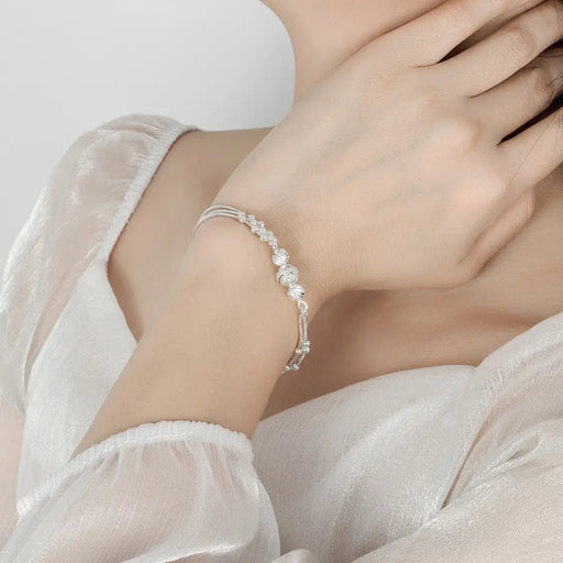 Pulsera Cuentas Redondas De Plata S925 Para Mujer - Quierox - Tienda Online