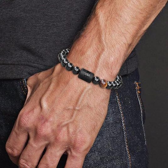 Pulsera de 12 constelaciones, ojo de tigre, piedra de cristal para hombre - Quierox - Tienda Online