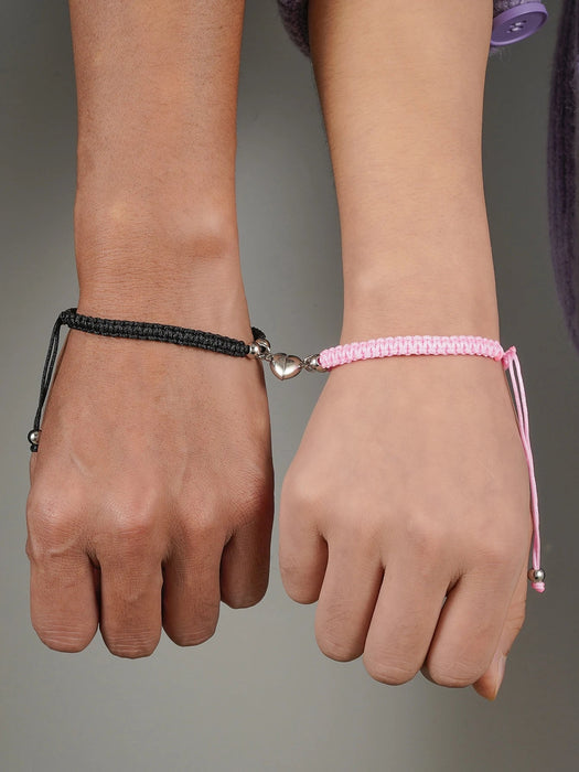 Pulsera de aleación para hombre, 2pcs, con dije magnético de corazón, moderna y popular - Quierox - Tienda Online