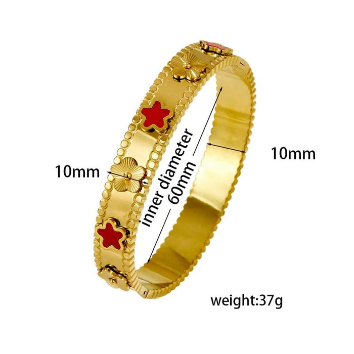 Pulsera de cadena con dijes de margaritas y conchas naturales de acero inoxidable para mujer - Quierox - Tienda Online