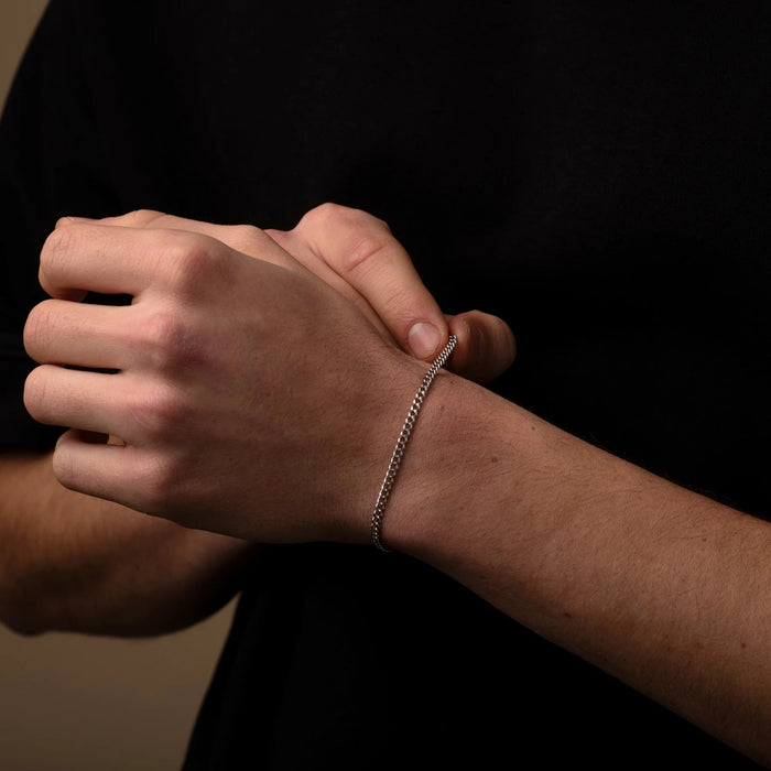 Pulsera de cadena cubana de plata de 3 mm - Quierox - Tienda Online