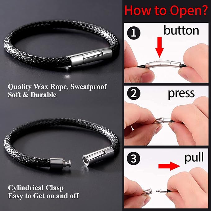 Pulsera de cordón trenzado encerado impermeable unisex - Quierox - Tienda Online