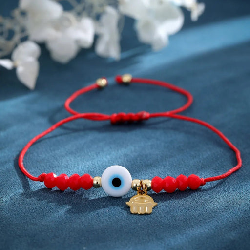 Pulsera De Cuerda Estilo IG Casual Ojo Del Diablo Mano De Fátima Acero Inoxidable - Quierox - Tienda Online