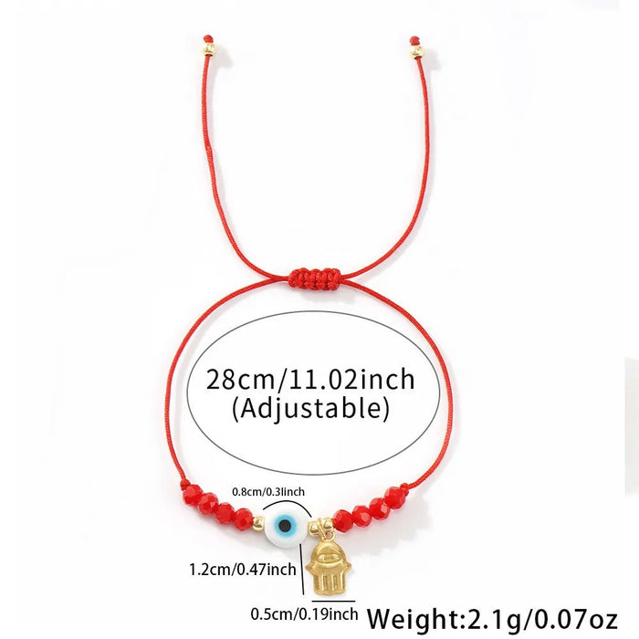 Pulsera De Cuerda Estilo IG Casual Ojo Del Diablo Mano De Fátima Acero Inoxidable - Quierox - Tienda Online