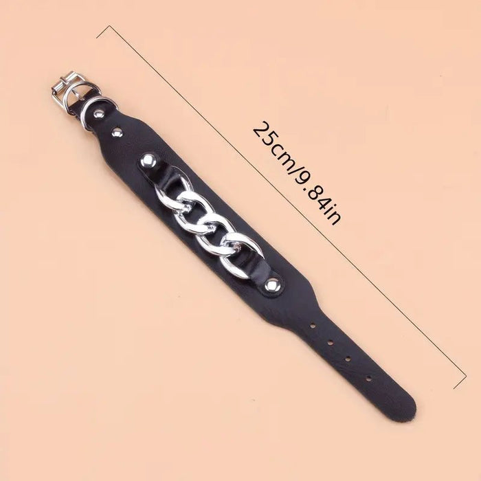 Pulsera de cuero de PU con cadena de empalme elegante y sencilla - Quierox - Tienda Online