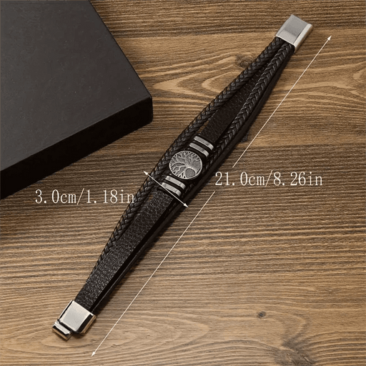 Pulsera de cuero sintético con cierre magnético creativo, dije metálico del Árbol de la Vida para hombre - Quierox - Tienda Online