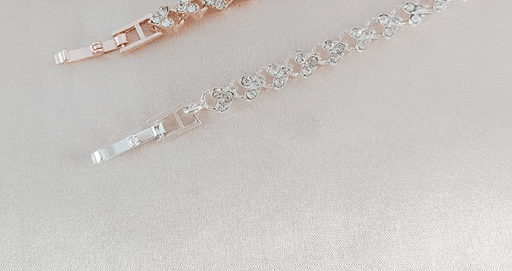 Pulsera de hoja trenzada de circón para mujer, brazalete de boda de amor de corazón - Quierox - Tienda Online