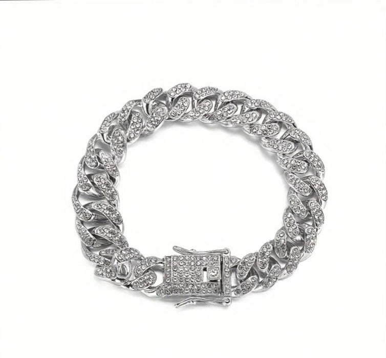 Pulsera De Joias Presentes De Corrente Geométrica Hip Hop, Colar De Rhinestone Hip Hop - Quierox - Tienda Online