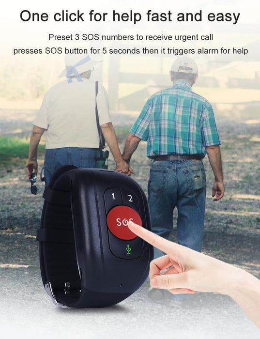 Pulsera de seguimiento GPS 4G para personas mayores, localizador inteligente con alerta de detección de caídas, botón SOS - Quierox - Tienda Online