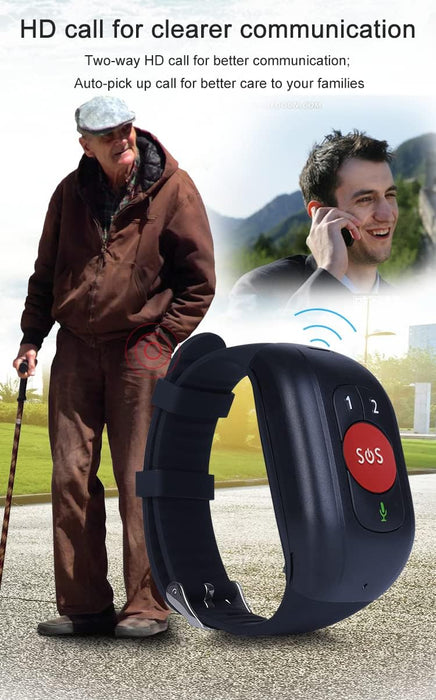 Pulsera de seguimiento GPS 4G para personas mayores, localizador inteligente con alerta de detección de caídas, botón SOS - Quierox - Tienda Online