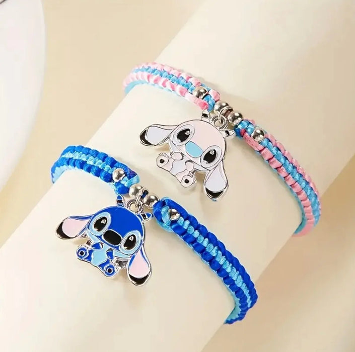 Pulsera Dúo Stitch Mejores Amigas Rosa - celeste - Quierox - Tienda Online