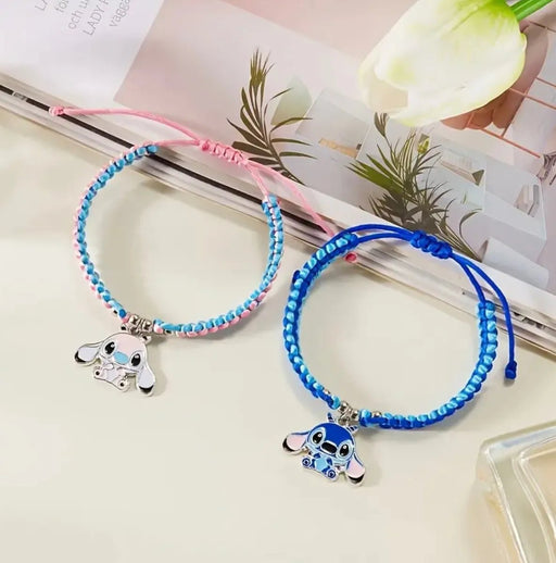 Pulsera Dúo Stitch Mejores Amigas Rosa - celeste - Quierox - Tienda Online