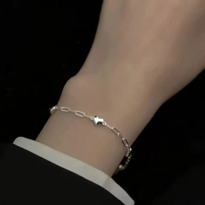Pulsera En Forma De Corazón For Mujer, Estilo Coreano - Quierox - Tienda Online