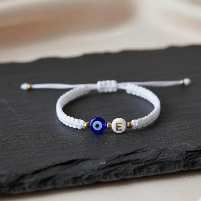 Pulsera personalizada con inicial para bebé, ojo malvado, regalo para recién nacido - Quierox - Tienda Online