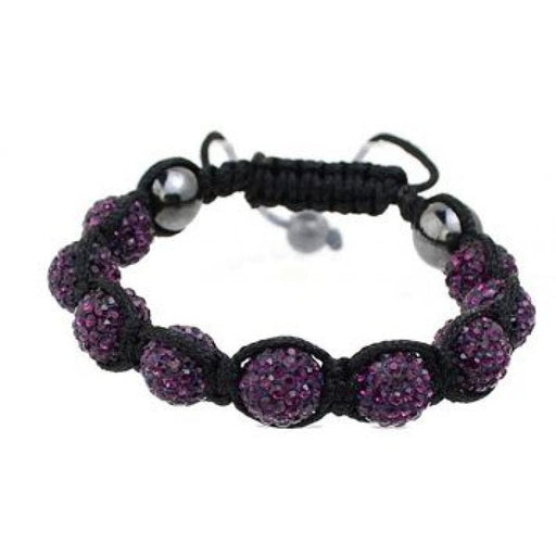 Pulsera Shamballa Swarovski en color morado oscuro - Quierox - Tienda Online