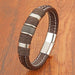 Pulsera trenzada de cuerda de cuero marrón de moda para hombre estilo punk rock - Quierox - Tienda Online