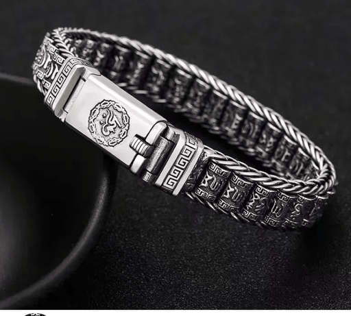 Pulsera unisex vintage con cuentas de transferencia hechas a mano, estilo mantra budista - Quierox - Tienda Online