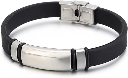 Pulseras de caucho de silicona plateado liso - Quierox - Tienda Online