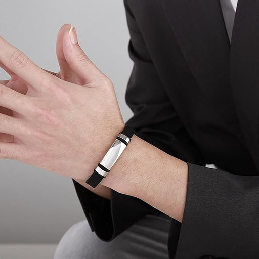 Pulseras de caucho de silicona plateado liso - Quierox - Tienda Online