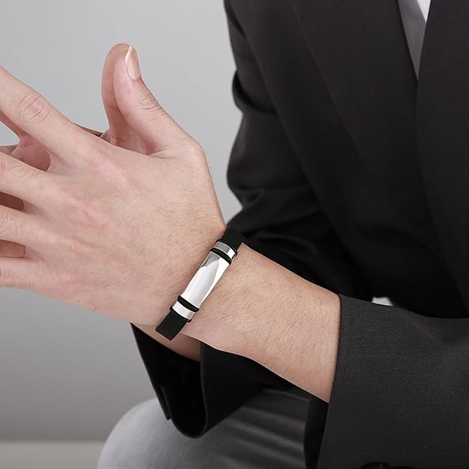 Pulseras de caucho de silicona plateado liso - Quierox - Tienda Online