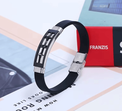 Pulseras de silicona de acero inoxidable y titanio para hombre y mujer, brazaletes de goma con dijes de latido del corazón - Quierox - Tienda Online