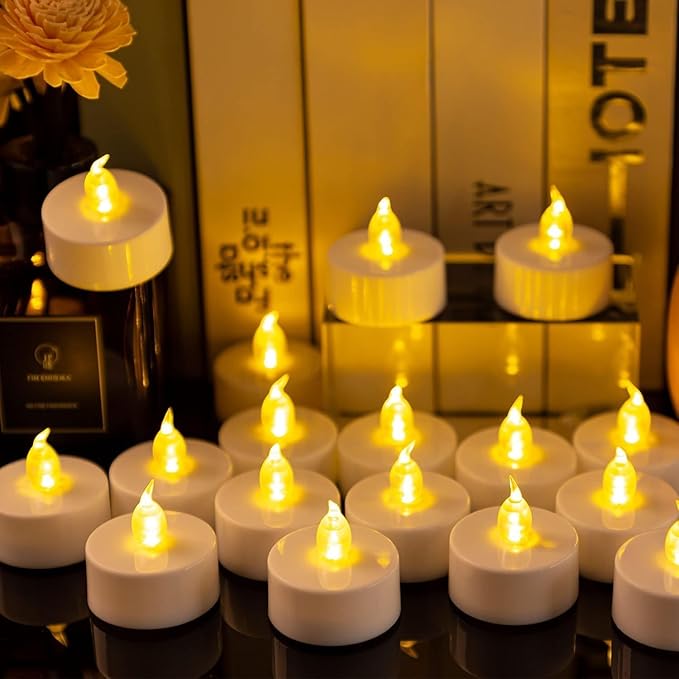 PUNPUBA Velas de Té LED sin Llama: Juego de 12 Velas Operadas por Batería - Quierox - Tienda Online
