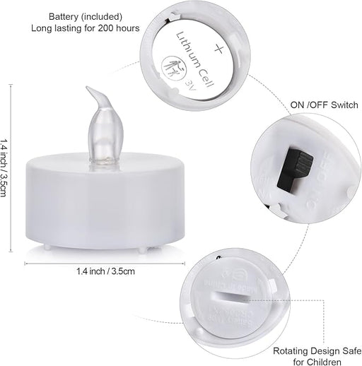 PUNPUBA Velas de Té LED sin Llama: Juego de 12 Velas Operadas por Batería - Quierox - Tienda Online