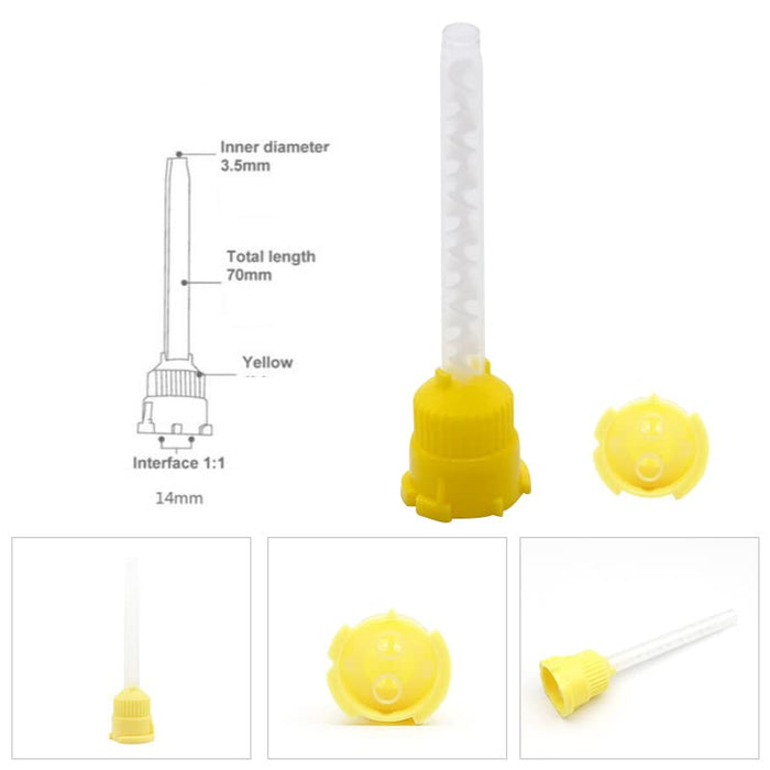 Puntas de mezcla dentales Impresión Amarilla 1:1 50 uds - Quierox - Tienda Online