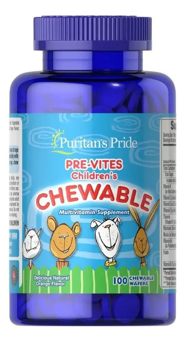 Puritan's Pride Pre-Vites Multivitamínico infantil 100 comprimidos masticables - Quierox - Tienda Online