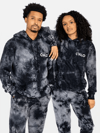 QALO Sudadera con capucha con logo, color negro lavado - Quierox - Tienda Online