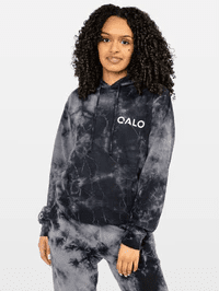 QALO Sudadera con capucha con logo, color negro lavado - Quierox - Tienda Online