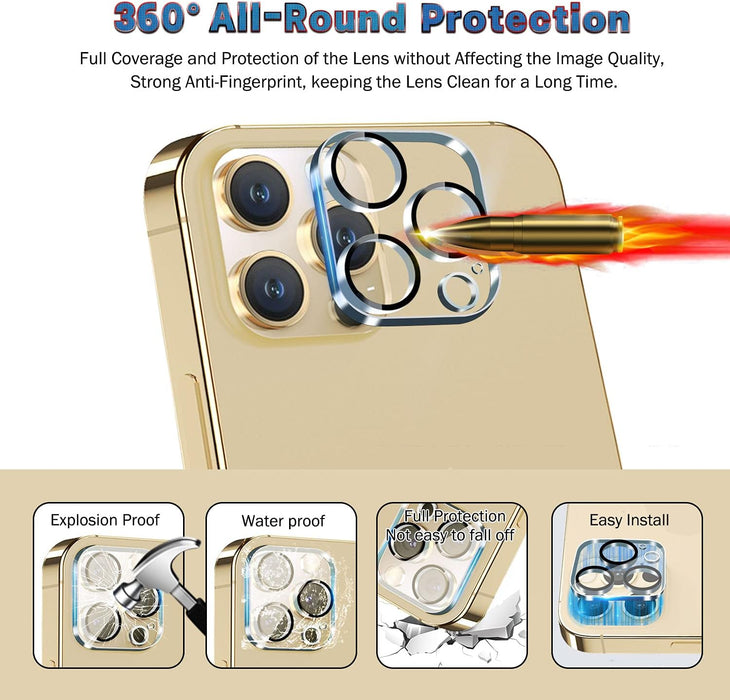 QHOHQ 3 protectores de pantalla para iPhone 13 Pro con 3 protectores de lente de cámara - Quierox - Tienda Online