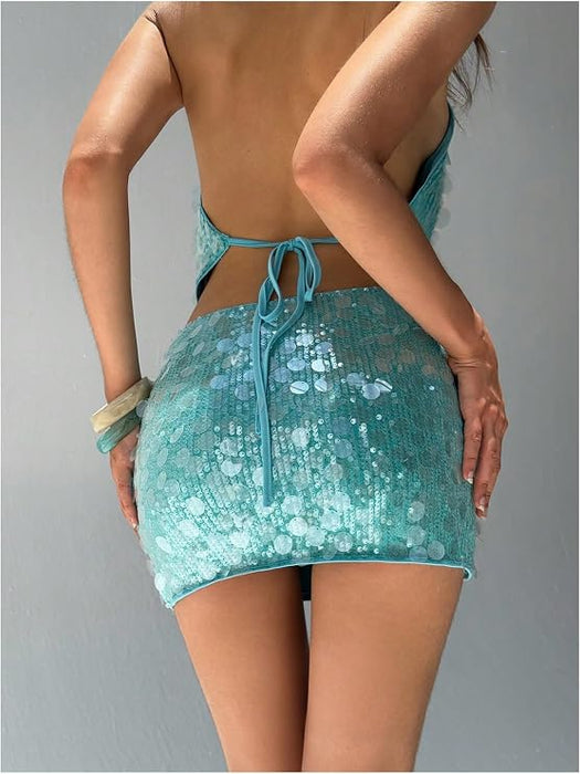 QJQ Minifalda de lentejuelas brillantes para mujer - Quierox - Tienda Online