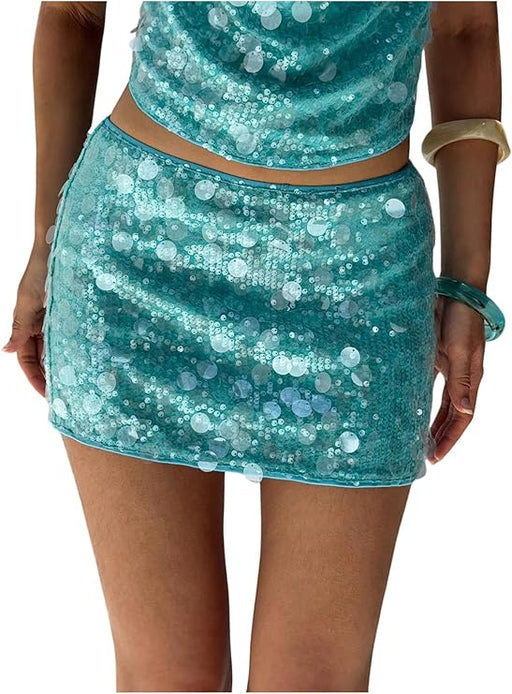 QJQ Minifalda de lentejuelas brillantes para mujer - Quierox - Tienda Online